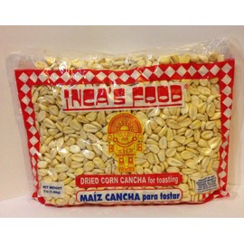 Inca's Food Maiz Cancha Para Totar (Dried Corn Cancha for Toasting) Single Bag 3lb - Product of Peru