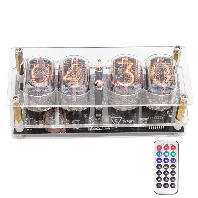 IN12 Glow Tube Clock with Remote Controller Electronic Digital Tube