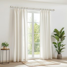 Zeerobee Curtain Rods for Windows 72 to 144, 1 Inch Adjustable Heavy Duty Nickel Curtain Rod, Outdoor Indoor Room Divider Modern Drapery Pole, 72-144"