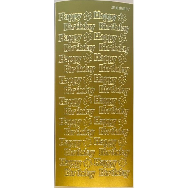Kelly's Stickers Outline Sticker - Happy Birthday - 1.7890 gl/gl