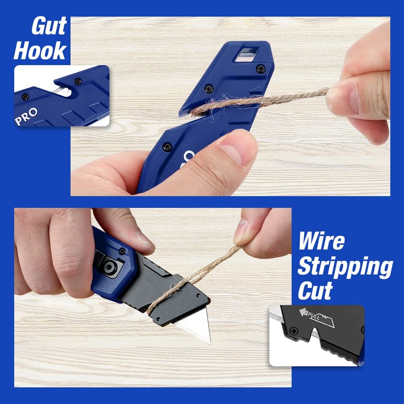 WORKPRO Folding Utility Knife, Box Cutter with Belt Clip, Quick-Change
