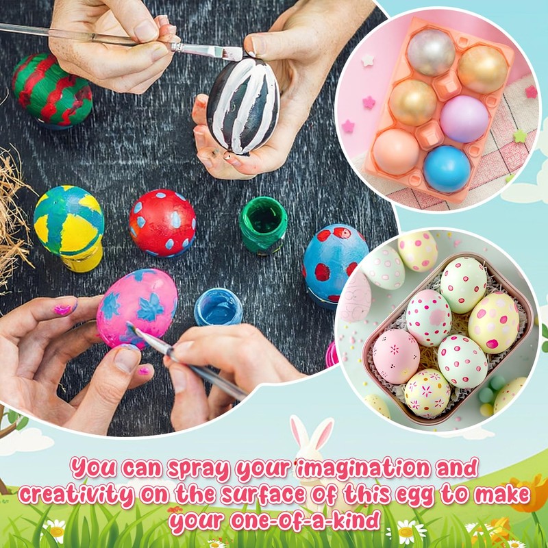 VEYLIN 25 Pieces White Foam Eggs Polystyrene Balls for Easter