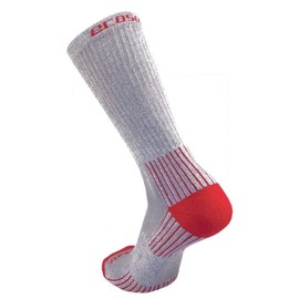 Ecosox Viscose made from Bamboo Crew 3 pack Arch Support Sock Made in U.S.A, Gray W/Scarlett, 9-11