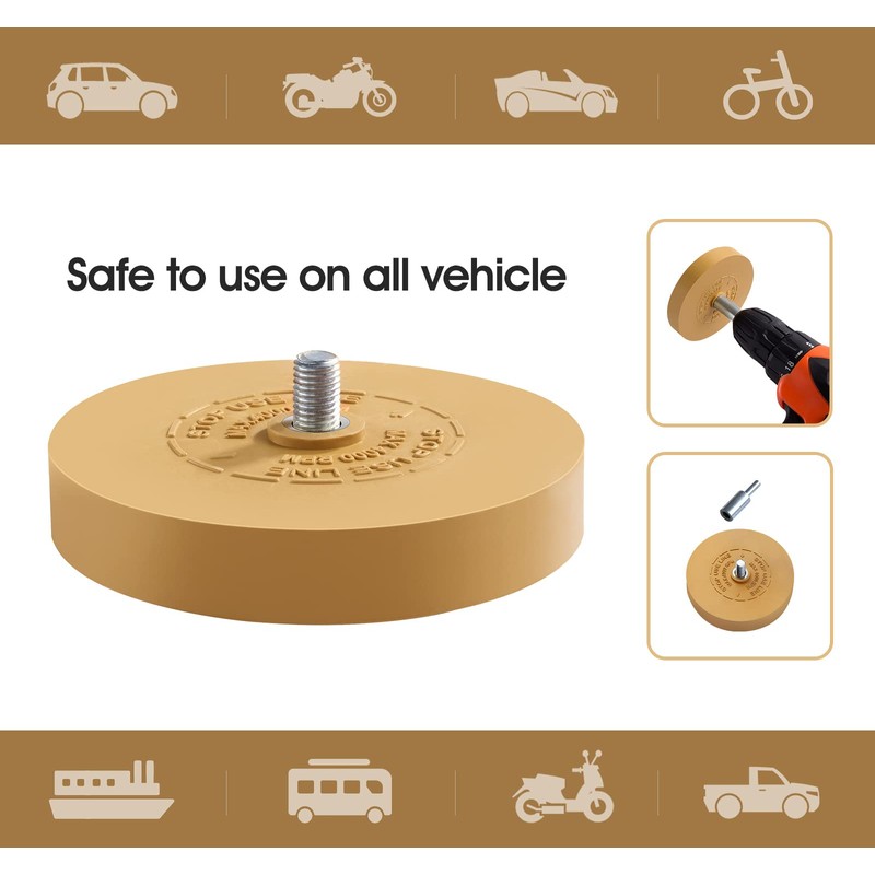 MIDO Professional Abrasive Eraser Wheel Decal Remover Tool Adhesive Remover