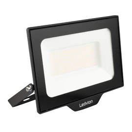 Ledvion LED Spotlight with 0.5 m Cable, 50 Watt Osram LED Spotlight, 4000 K Wide Beam, 6000 Lumen Work Light, Outdoor Spotlight IP65 Waterproof, Wide Beam with Quick Coupling
