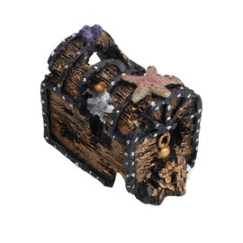 AB Tools Aquatic Aquarium Decor Deco LED Treasure Chest Fish Tank Ornament 7x8x10cm