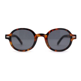 Mens Hipster Retro Vintage Style Snug Round Oval Sunglasses Tortoise Black