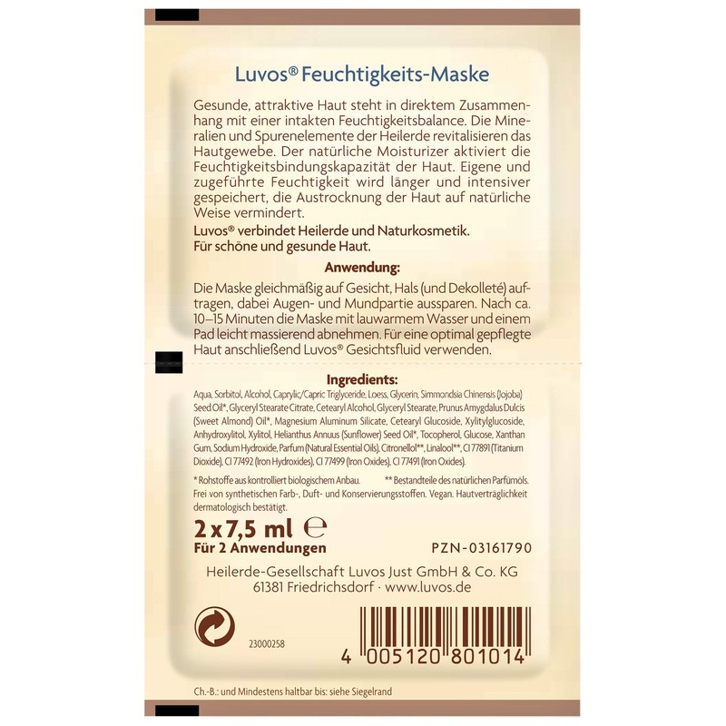 Luvos Moisture Face Mask 2 x 7.5 ml (Pack of