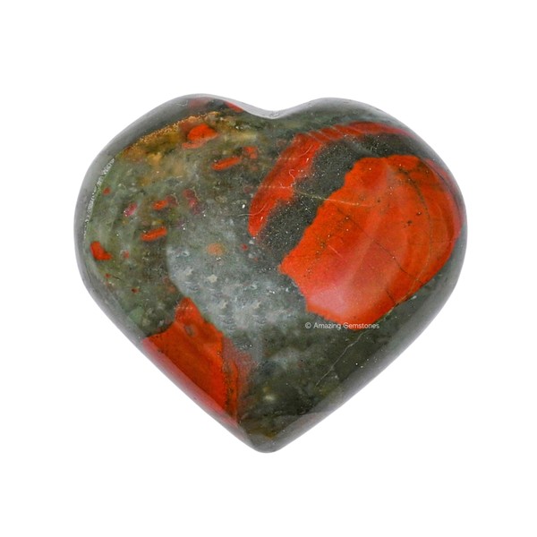 Thulite Crystal Heart Palm Stone - Pocket Massage Worry Stone