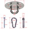 Stainless Steel Round Hook Ceiling Wall Mounting Bracket [Plate/Carabiner/Screw/Anchor Set]