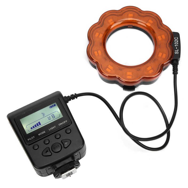 Camera Lens LED Lamp Ring Flash Light with 40.5/52/55/58/62/67/72/77mm Adapter