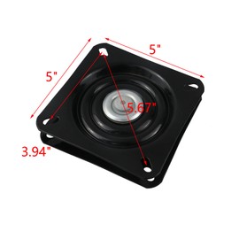 MY MIRONEY Black Bar Stool Swivel Replacement 5 Inch Square Chair Swivel Base Plate Heavy Duty 360° Swivel Seat Parts for Recliner Chair, Bar Stool, Furniture