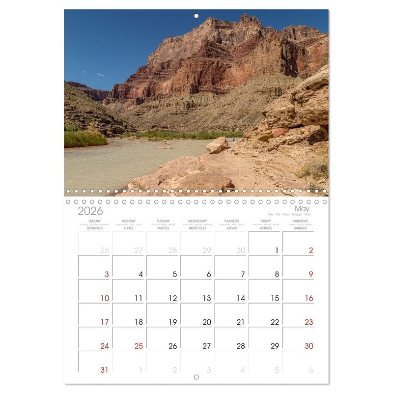 Colorado River Rafting im Grand Canyon (Monthly Wall Calendar 2026