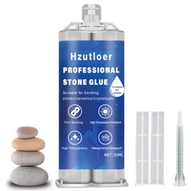 50 ml(1.69 OZ) Stone Glue,Marble Glue Instant,with Mixing Nozzle,Strong Clear Instant Adhesive for Marble,Granite,Artificial Stone,Tile,DIY,Waterproof,Heat Resistant