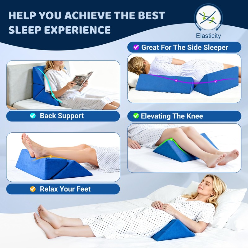 3 in 1 Positioning Wedge Pillow for Side Sleeping for