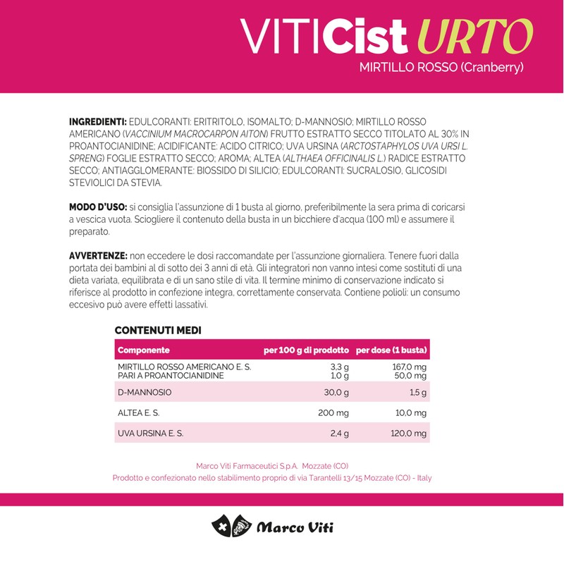 Marco Viti Viticist Urto, 10 Bustine da 3,5 g, Integratore