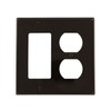 Leviton 2-Gang 1-Duplex 1-Decora GFCI Device Combination Wallplate, Standard Size,