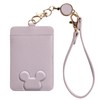 Pass Case, Women's, with Reel, PU Leather, 2 Pieces, Double-Sided,
