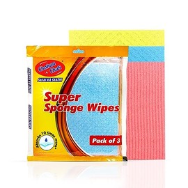 Chakaachak Super Sponge Wipes - Scratch Free Cleaning for Glass, Kitchen Slab, Metal Surface, Appliances, 3 pcs