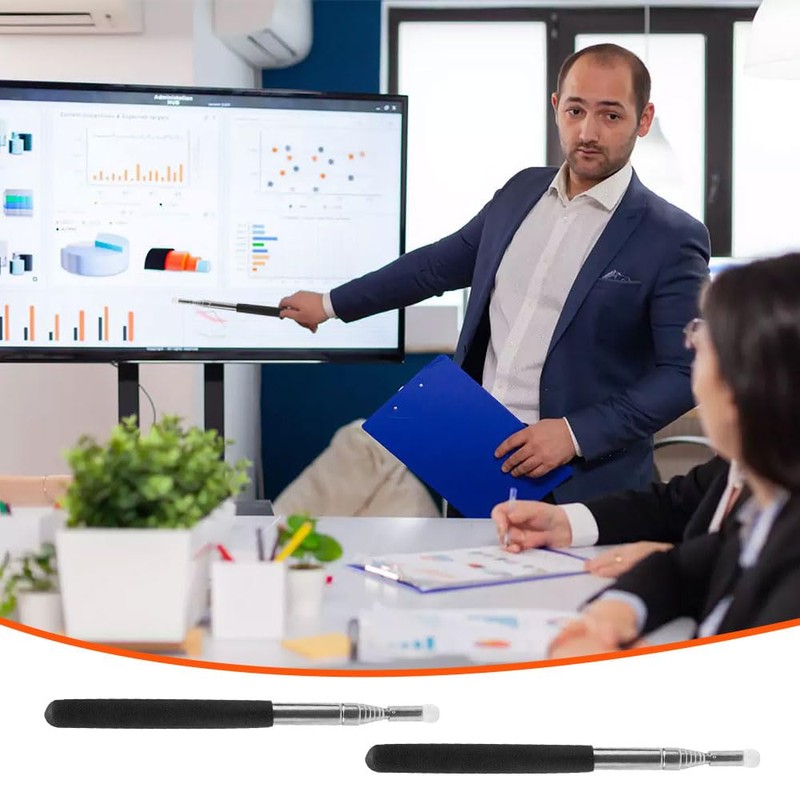 Set of 2 Extendable Pointing Sticks, 100 cm Telescopic Pointing