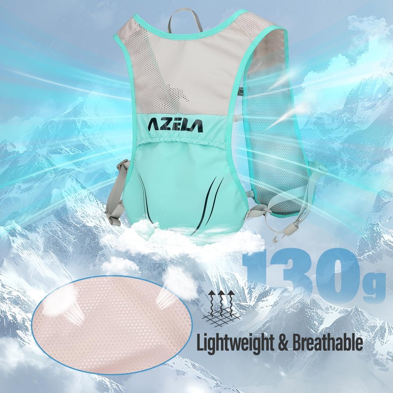 Sahunfri Running Vest Backpack, Lightweight Breathable Hydration Vest with Reflective