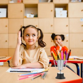 BESPORTBLE Mini Silver Trophy Mini Trophies: 8Pcs Tiny Trophy Cup Award Trophy Cups Silver Trophy for Kids Party Bags for Sports, Winning Prizes, Competitions