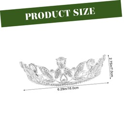 Beavorty High-end Crystal Crown Bridal Tiara Baroque Hair Hoop Silver Alloy Wedding Headpiece