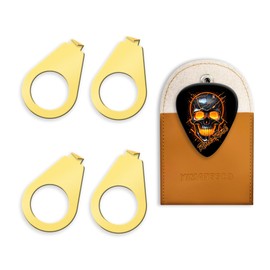 Guitar Knobs Pointer Plate 4pcs LP 3/8" Knob Position Indicator Guitar Control Tone Volume Knob Pointer for Gibson Les Paul or CTS Pots, Instrument Parts (Set of 4, 9.7mm ID 14mm OD, Gold)