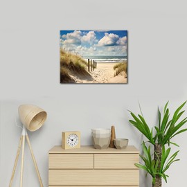 TISHIRON Paint by Numbers for Adults Beach Adult Paint by Number Sunny Day at The Dune Beach North Sea Coast Abstract Adults' Paint by Number Kits Sunset Oil Painting Art Crafts 16x20 in