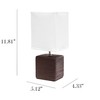 Simple Designs Petite Faux LT2072-BWN Stone Table Lamp with Fabric