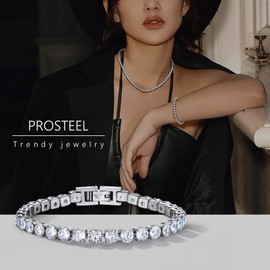 Womens Tennis Bracelet Chain Bangle 7 Inch 5mm Bling Sparkly Crystal Cubic Zirconia Tennis Chain Braclet Gift