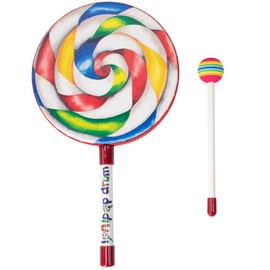 West Music Lollipop Drum Bundle - 8" Colorful Drum with Mallet + 'Where’s Your Drum' CD by Bob Bloom - Ideal for Kids & Beginners