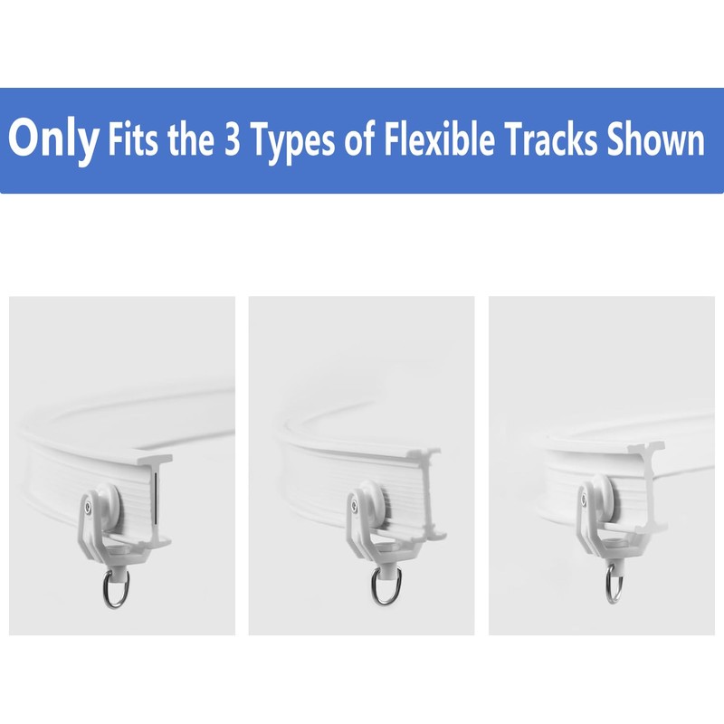 KXLife Carrier Rollers for Flexible Ceiling Curtain Track, Bendable Curtain