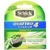 Schick Quattro Titanium, Cartucho 4 Piezas