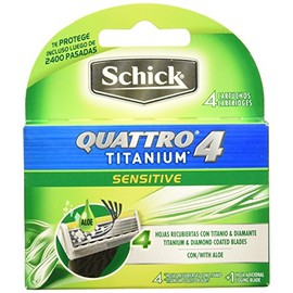 Schick Quattro Titanium, Cartucho 4 Piezas