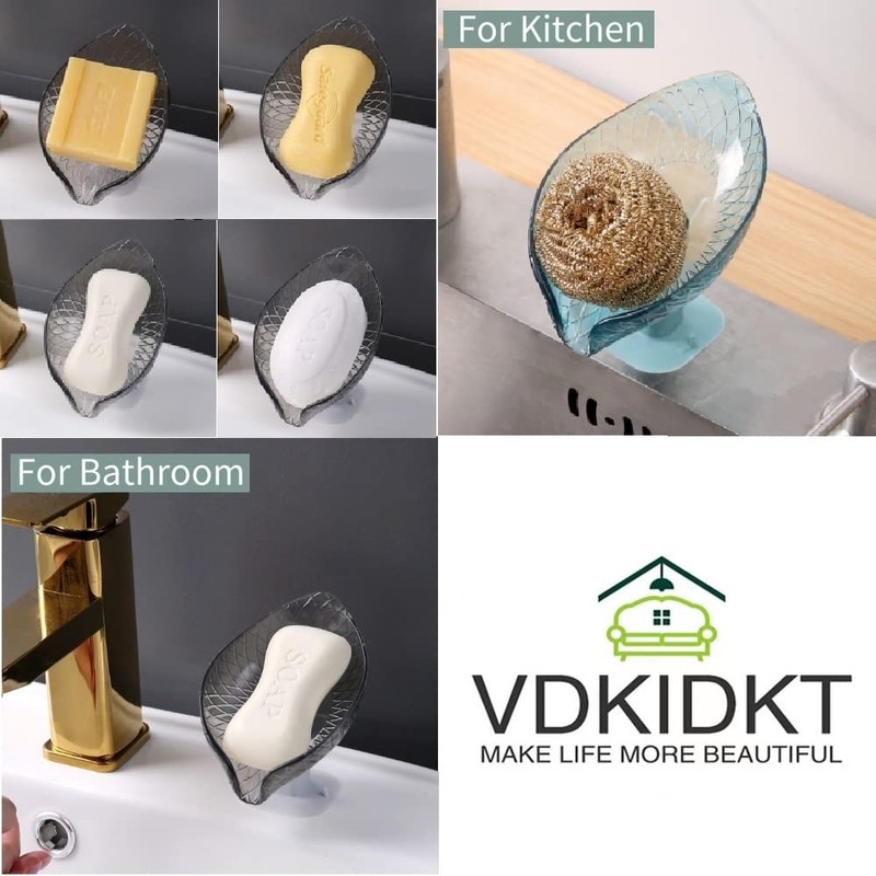 VDKIDKT 2 Pack Bar Soap Dish Self Draining Soap Holder