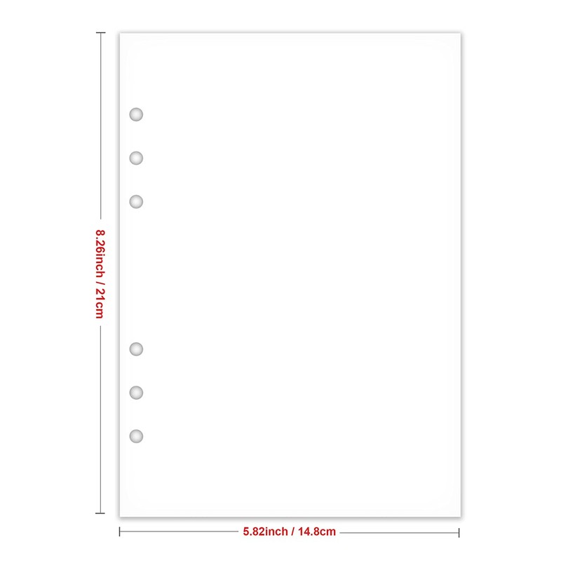 A5 Blank Paper, Refills for Filofax Planner/Binders/Organizer, 6 Hole Punched,