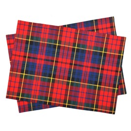 COLORFUL CANDY STYLE N3687500 Girls Children's Fabric Stylish Lunch Mat Cotton Tartan Plaid Red
