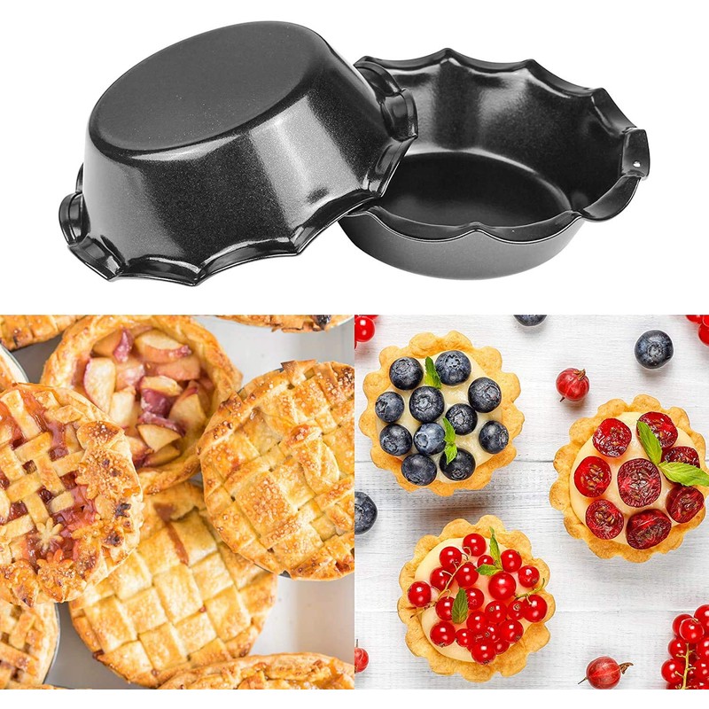 webake Individual Pie Dishes with Ruffled Edge Round Mini Tart