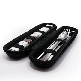 The Nomads Kitchens Portable Pocket Kitchen | On The Go Pocket Kitchen Containing Salt, Pepper, Sugar and 1 Full Set of Cutlery Inl Straw | Packaged in Lightweight Hard Case