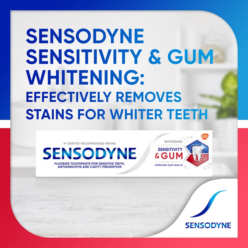 Sensodyne Sensitivity & Gum Sensitive Teeth Whitening Toothpaste, Toothpaste for