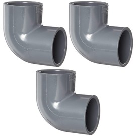 Spears 806 Series PVC Pipe Fitting, 90 Degree Elbow, Schedule 80, 2" Socket Pack of 3