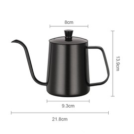 Gooseneck Pour Over Coffee Kettle 600 ML/ 20 OZ Stainless Steel Hand Drip Coffee Pot with Long Narrow Spout Hand Drip Kettle (Black)