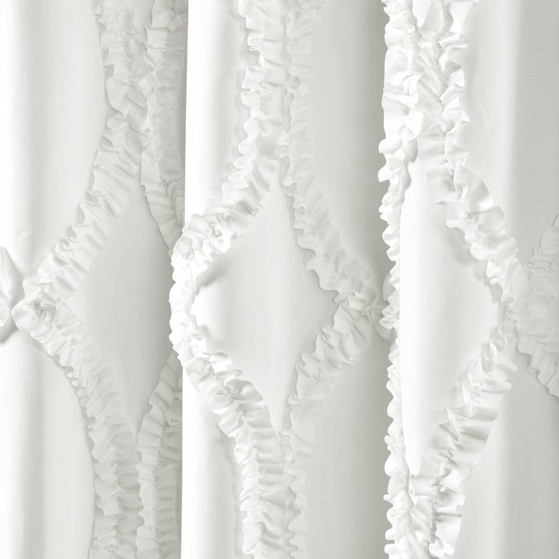 Lush Decor Single Window Curtain Panel White 95 by 54-inch