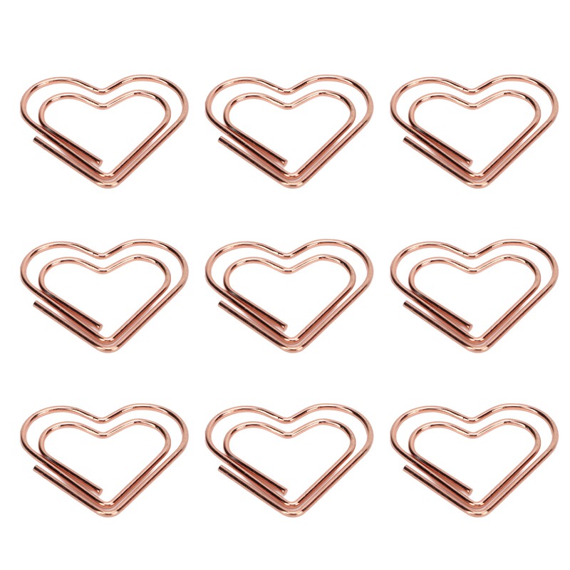 100Pcs Paper Clips Rose Gold Unique Shape Electroplating Process Lightweight