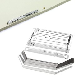 50Pcs File Strip Fasteners,80 mm Metal File 2-Hole Metal Binder Clip Paper Loose-Leaf Binding Clamp File Clip,Metal Filing Paper Fastener Clips Premium Prong Fastener Storage for School Office Home