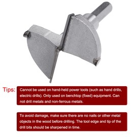 Sourcingmap Forstner Drill Bits 60mm, Tungsten Carbide Wood Hole Saw Auger Opener, Woodworking Hinge Hole Drilling Boring Bit Cutter (Gray)