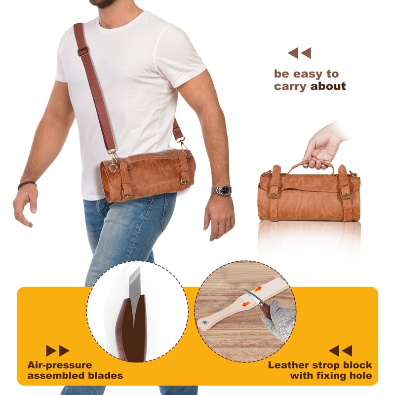 Premium Wood Carving Tools Kit - Ergonomic Walnut Handles, Razor-Sharp