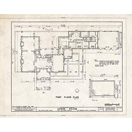 Historic Pictoric : Blueprint HABS Cal,19-LOSAN,27- (Sheet 4 of 9) - Walter Luther Dodge House, 950 North Kings Road, West Hollywood District, Los Angeles, Los Angeles County, CA 14in x 11in