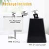 Seteol 6" Cowbell and Cowbell Clamp, Cowbell for Drum Set,